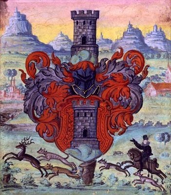 Bir Av Sahnesi İçinde Arması, 1640 dolayları (parşömen üzerine guaş) by German School
