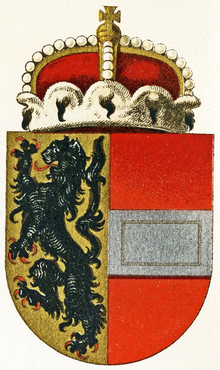 Salzburg arması, kalkanda duran bir prens şapkası, c.1898 by German School
