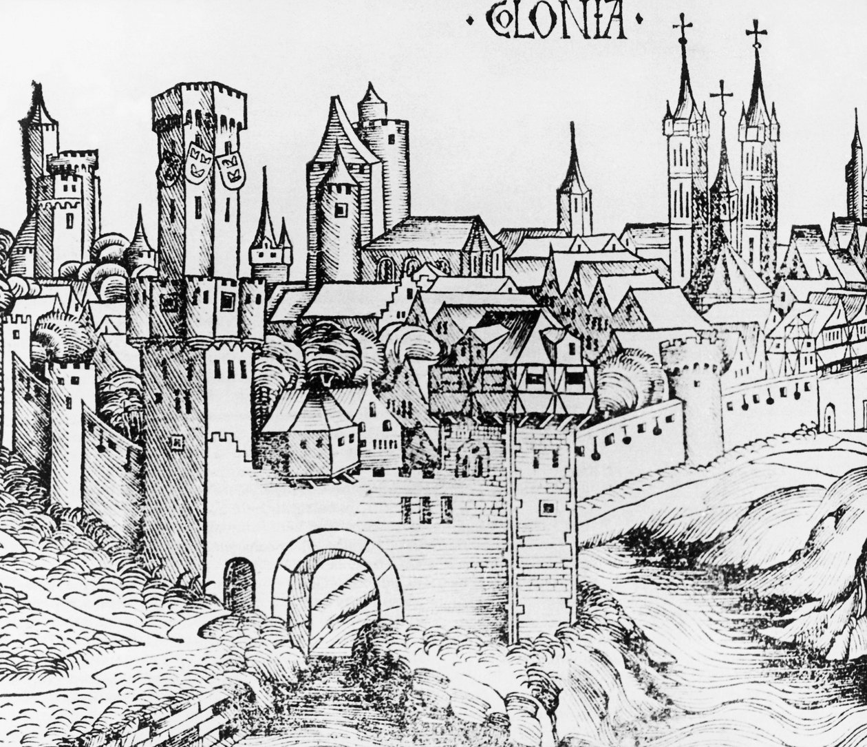 Köln, gravür, Almanya by German School