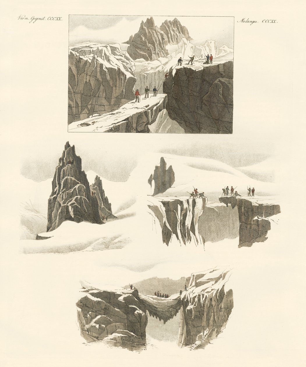 Mount Blanc'ın yükselişiyle ilgili (renkli gravür) by German School