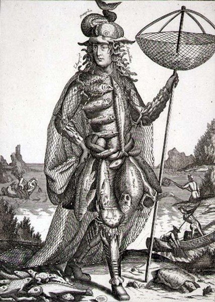 Bir Balıkçı için kostüm, bar. Gerard Valck (1651-2-1726) c.1690 (gravür) by German School