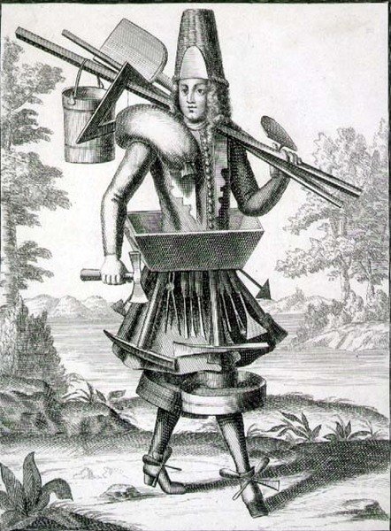 Mason kostümü, bar. Gerard Valck (1651/2-1726) c.1690 (gravür) by German School