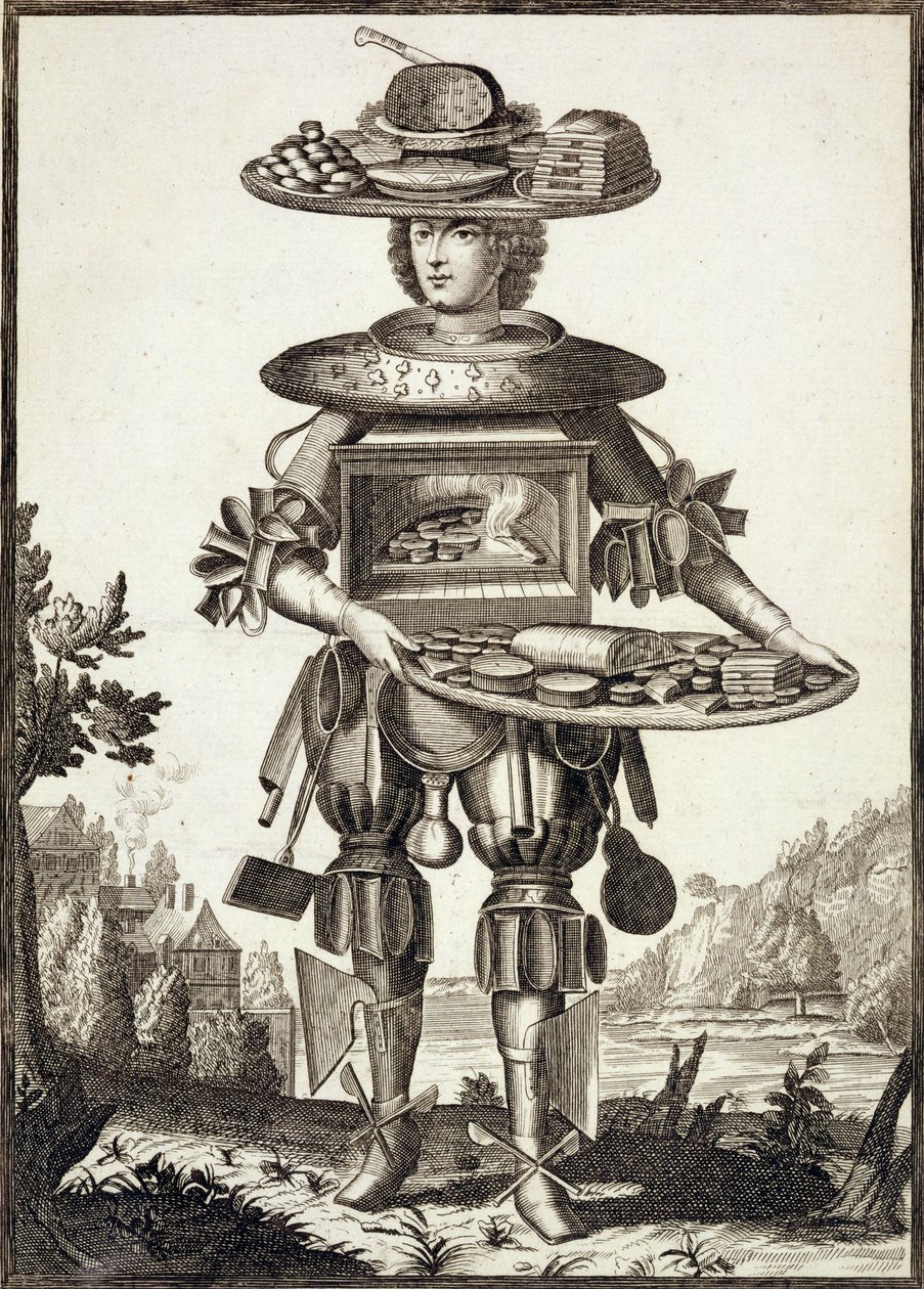 Pastacı Kostümü, bar. Gerard Valck (16512-1726) c.1690 tarafından by German School