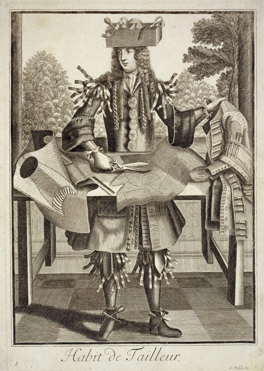 Terzi kostümü, bar. Gerard Valck (16512-1726) c.1690 tarafından by German School