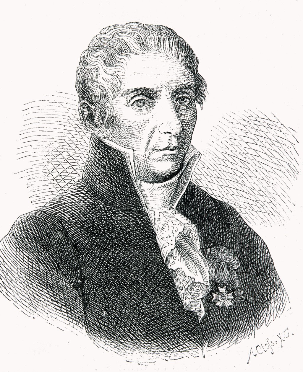 Adolf Closs (1840-94) tarafından oyulmuş Kont Alessandro Volta (1745-1827) by German School