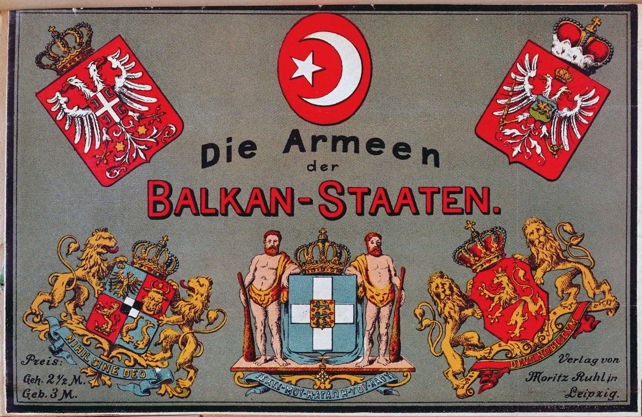 Balkan Devletleri Orduları hakkında broşürün kapağı, c.1912 by German School