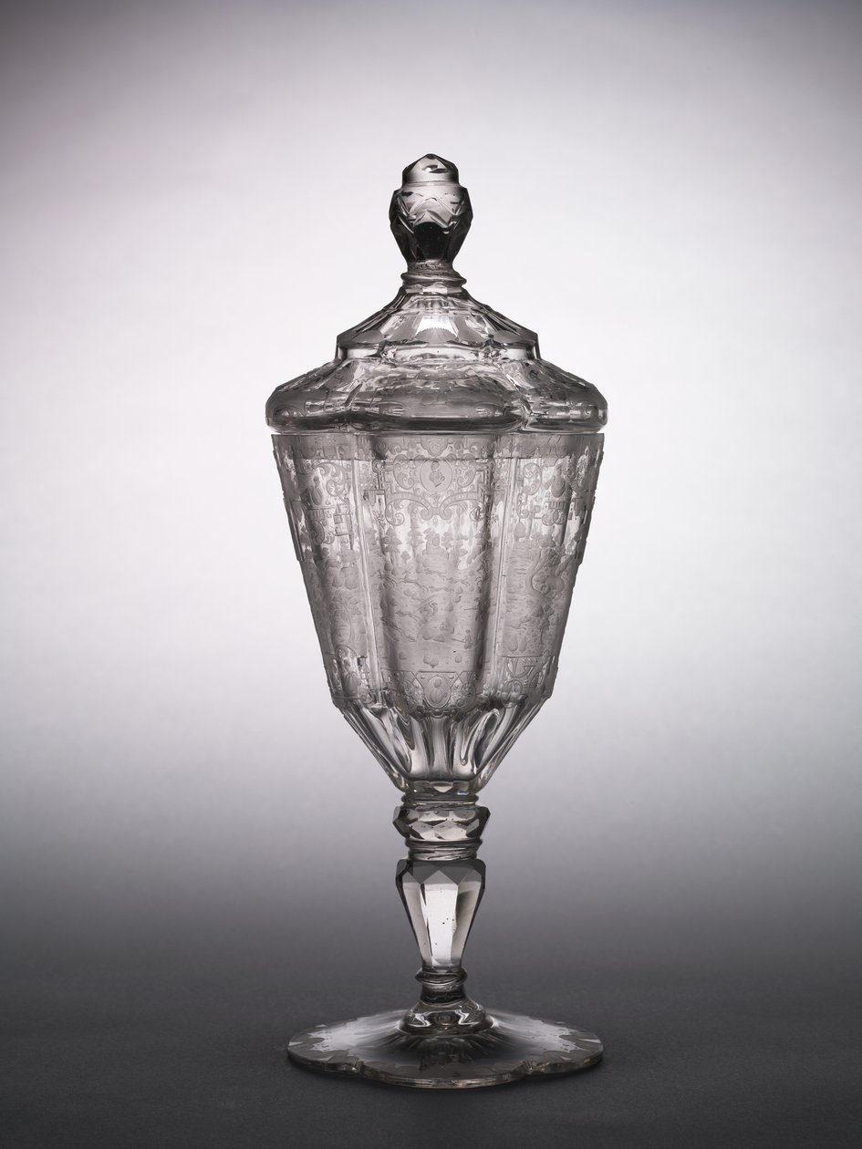 Kapalı Kupa, Silezya, c.1725 (cam) by German School