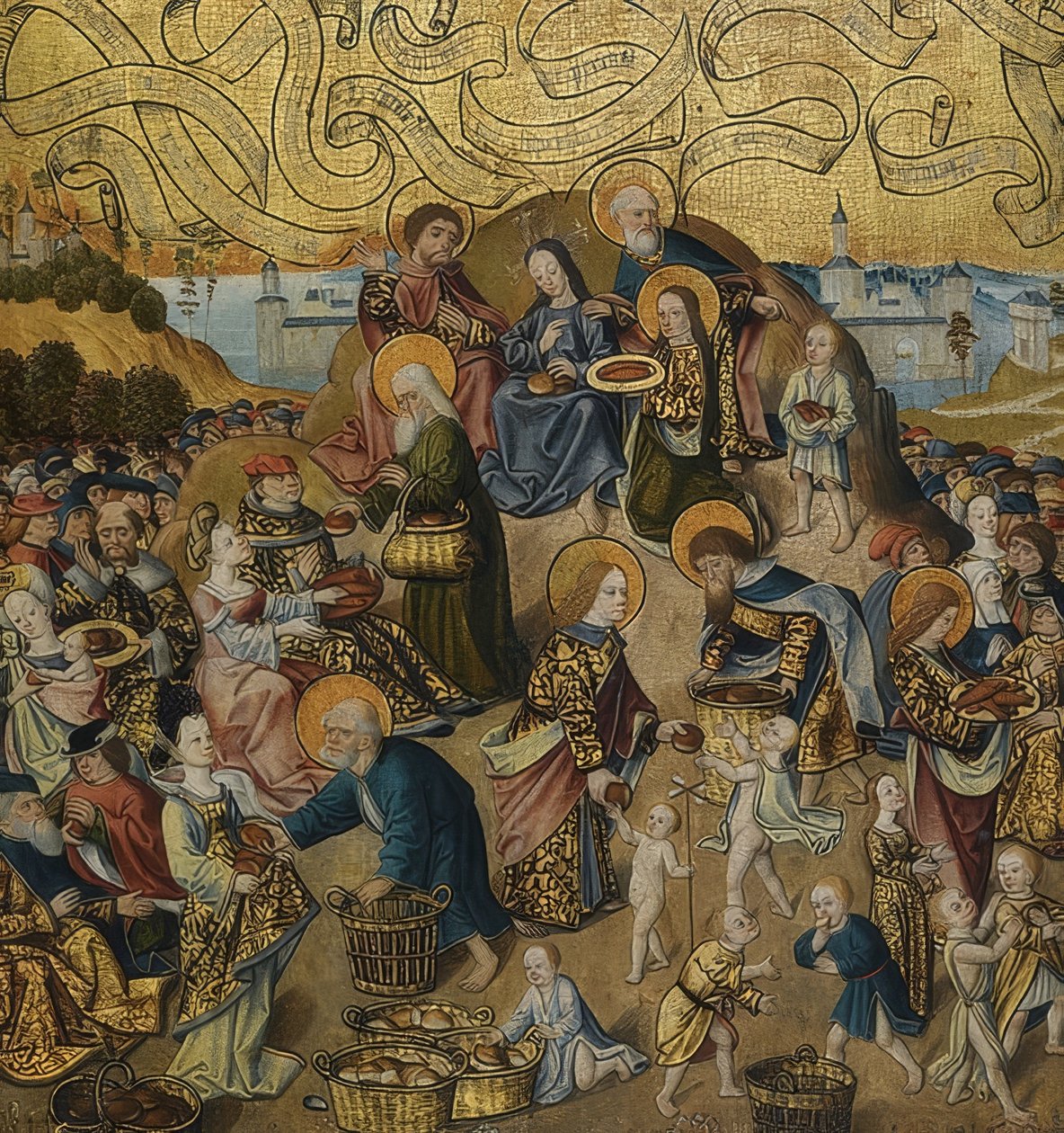 Beş somun ve iki balığın mucizesi. 1500 civarında by German School