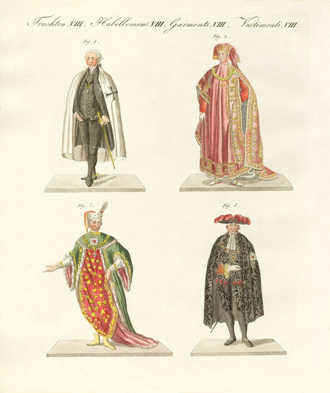 Farklı şövalye düzeni (renkli gravür) by German School