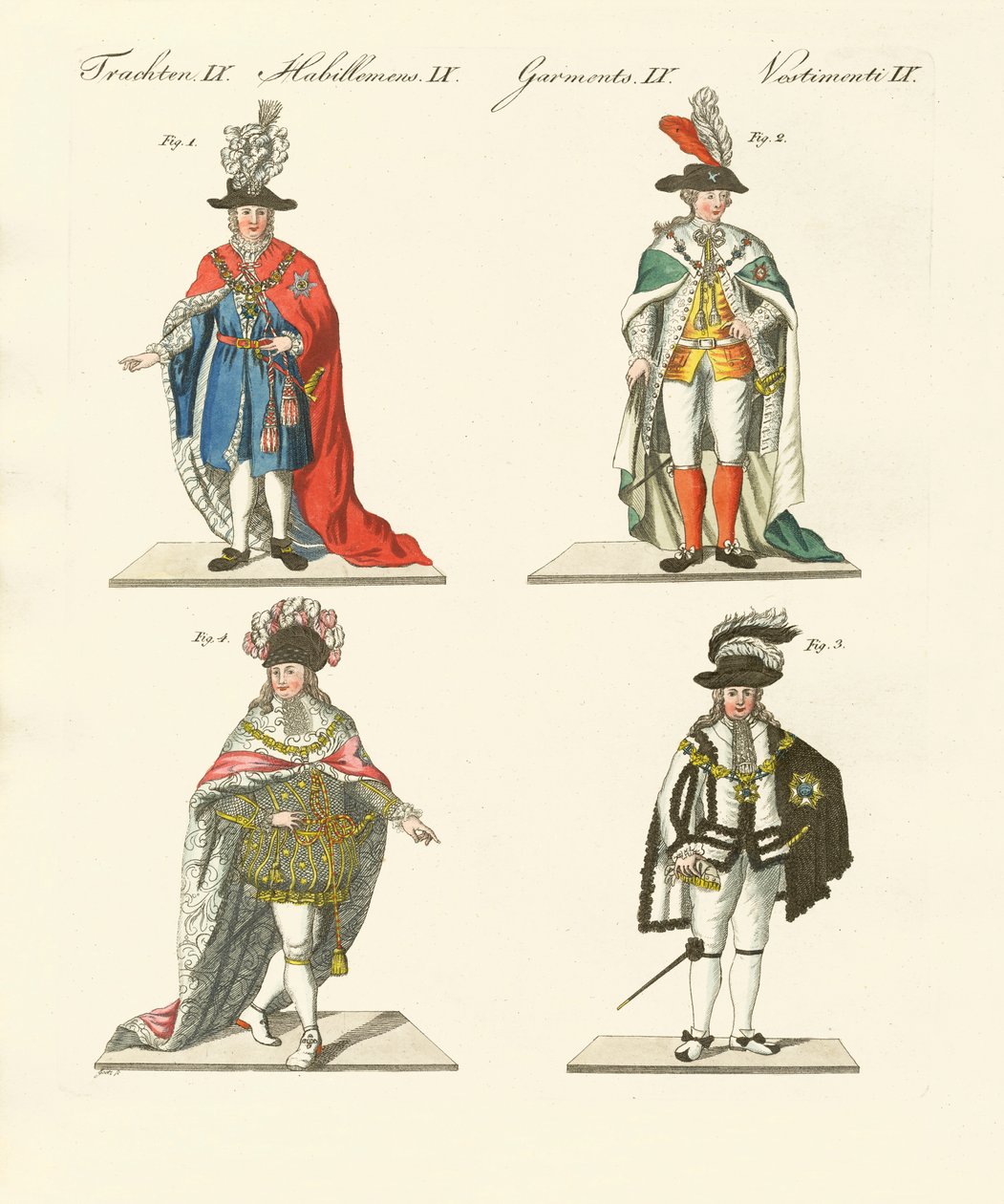 Farklı şövalye düzeni (renkli gravür) by German School