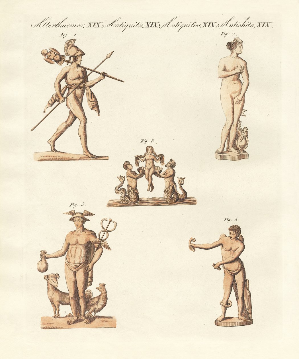 Yunanlıların ve Romalıların tanrıları (renkli gravür) by German School