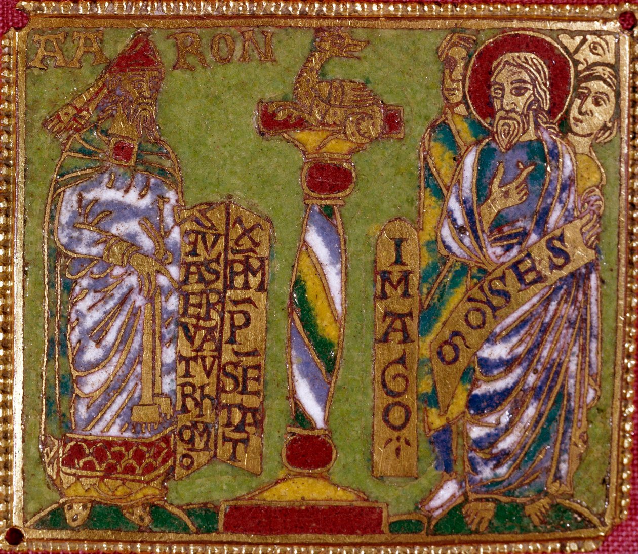 Harun ve Musa peygamberleri temsil eden emaye tabak. Renan okul. 12. yüzyıl. Floransa, Nazionale Museo del Bargello by German School