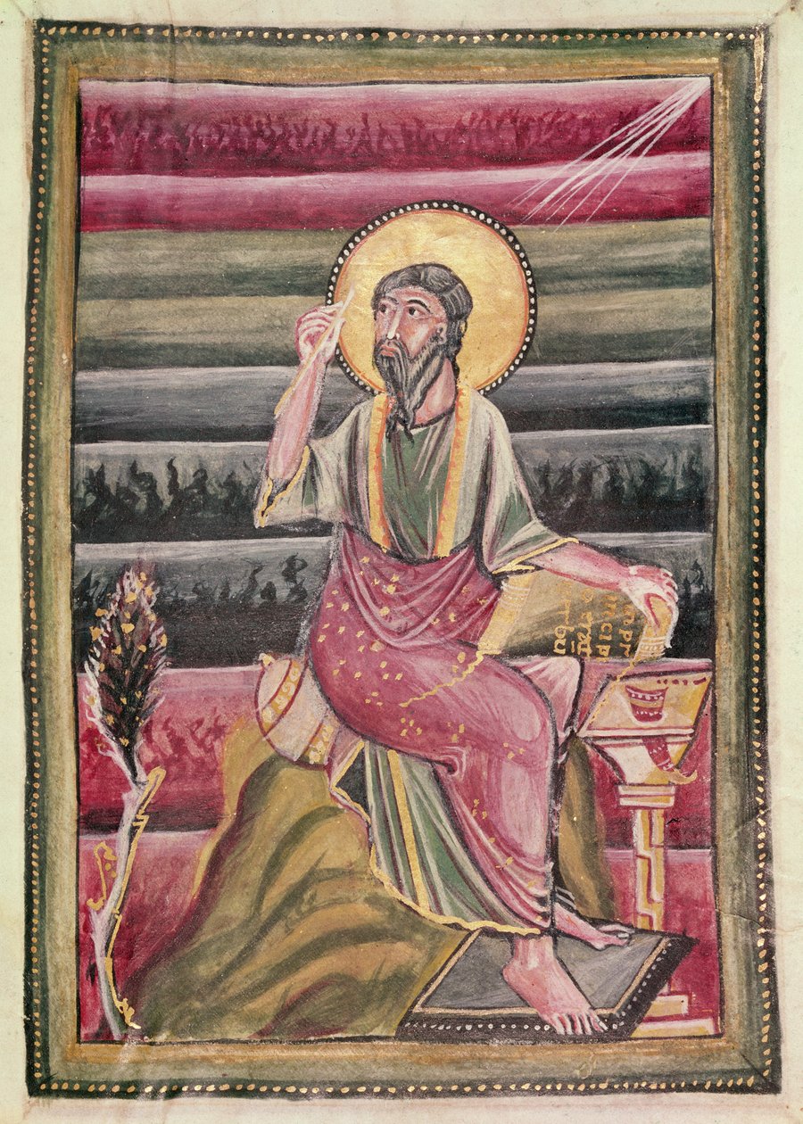 Fol.160r St. John the Evangelist, St. Gereon Müjdecisinden, 990-1000 by German School