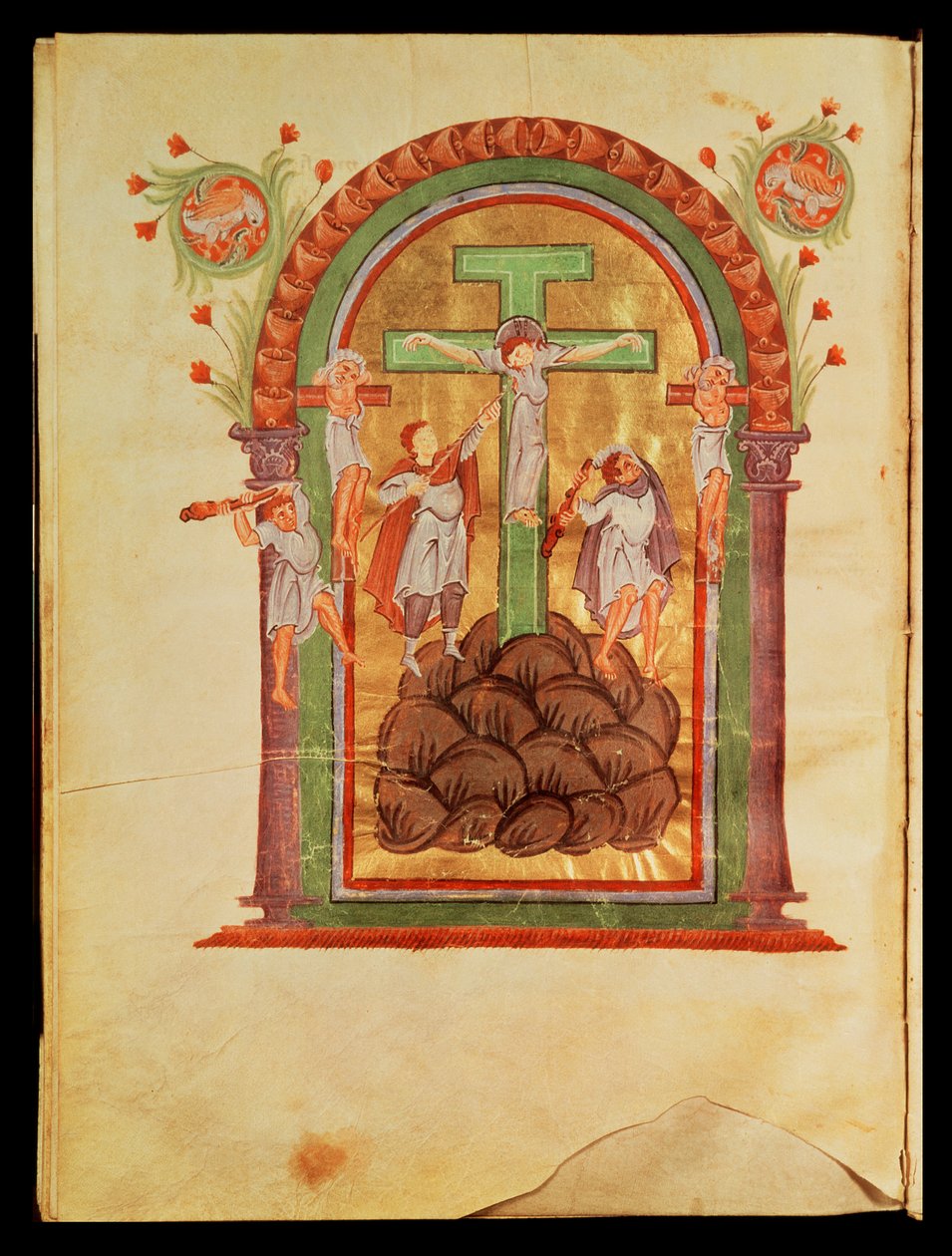 Fol.223v Çarmıha Gerilme, III. Otto İncillerinden, c.996 by German School