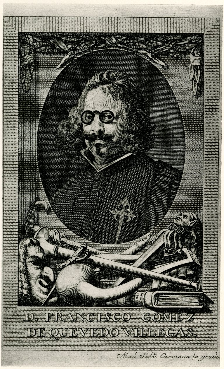 Francisco Gomez de Quevedo ve Villegas by German School