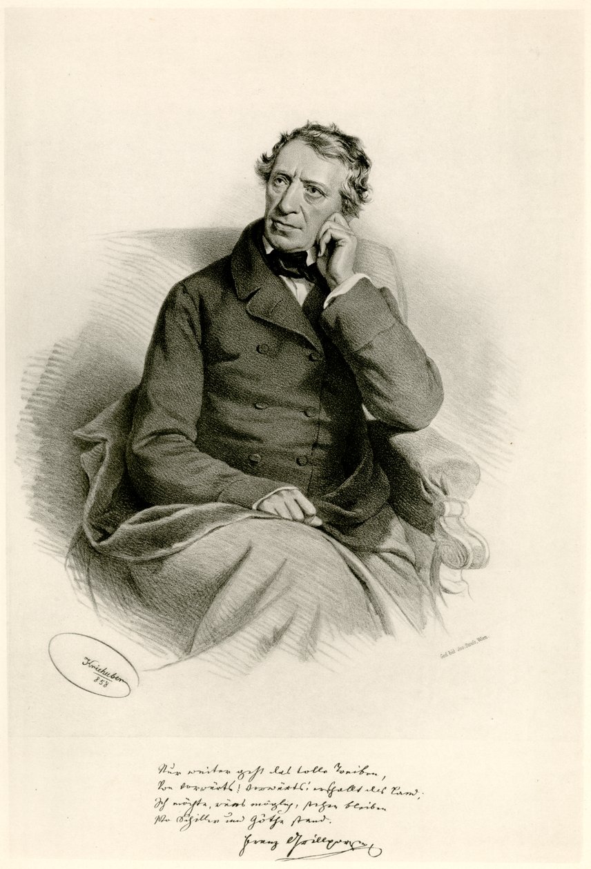 Franz Grillparzer, 1884-90 (fototip) by German School