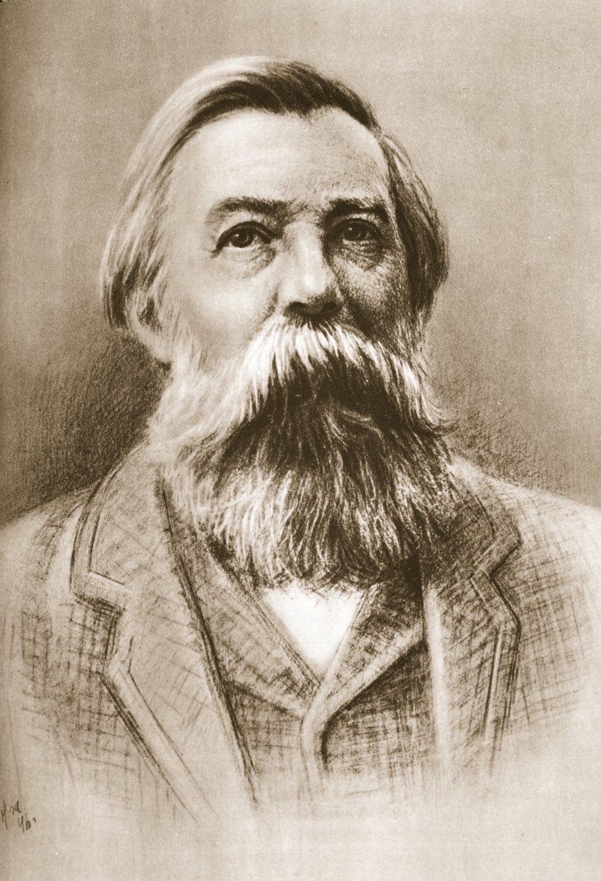 Frederick Engels (sepya fotoğrafı) by German School
