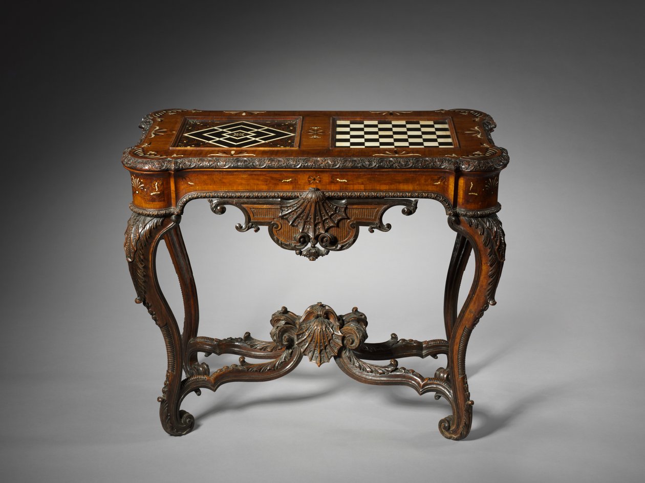Oyun Masası, Mainz, c.1735 (ahşap ve fildişi kakma) by German School