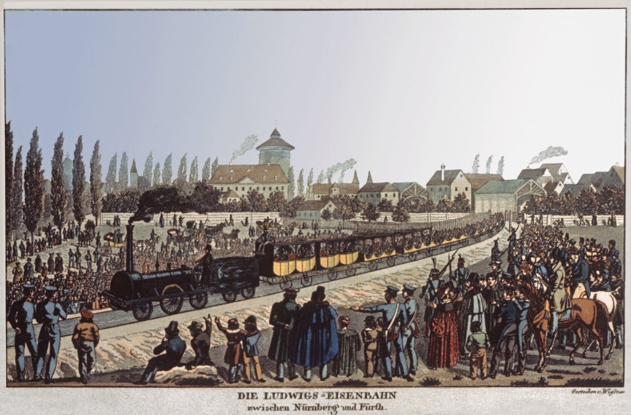 Alman Demiryolları. c.1830-1840 (gravür) by German School