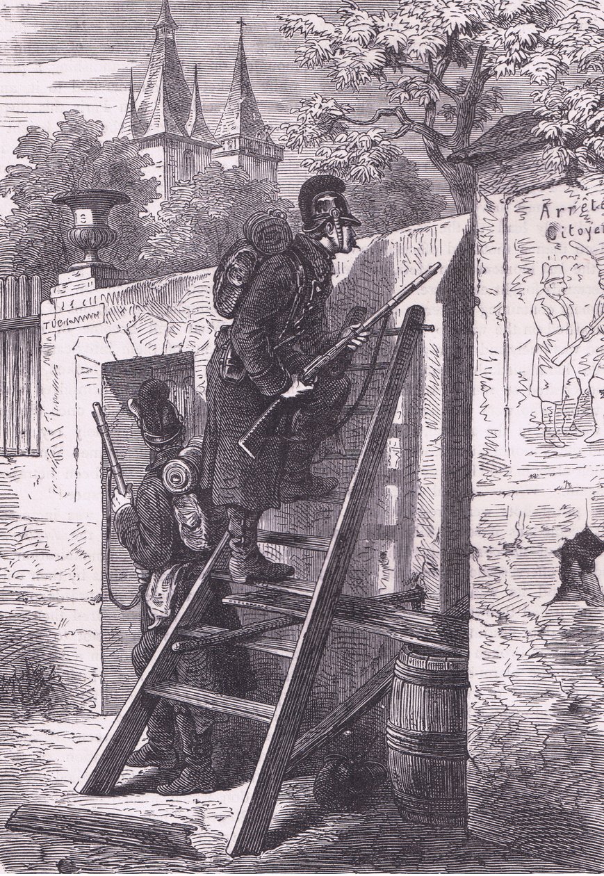 Alman keşif partisi, Cassells History of the War Fransa ve Almanya arasındaki Cassell ve Company Limited tarafından yayınlandı, c.1890 (litho) by German School