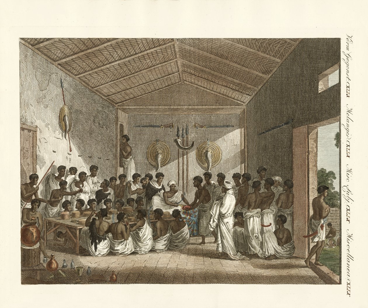 Habeşistan'da Ras of Tiger tarafından büyük sempozyum (renkli gravür) by German School