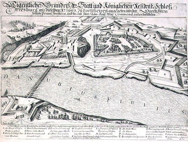 Pressburg kasabasının ve kalesinin ve 1663