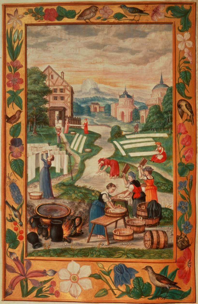 Harl 3469 f.32v Çamaşır yıkayan kadınlar, Salomon Trismosin