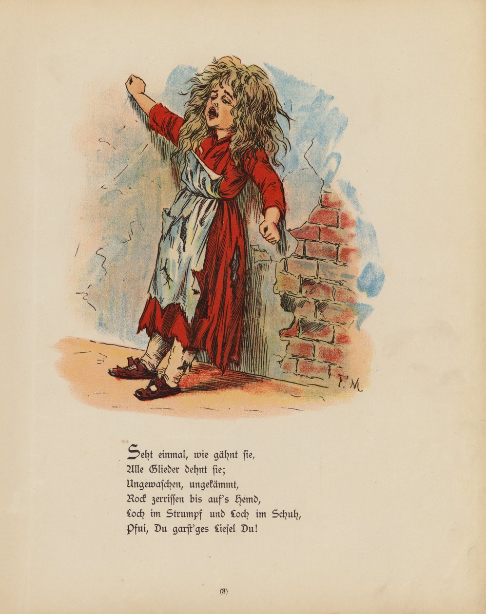 Die Struwwel-Liese için illüstrasyon (renkli taş baskı) by German School