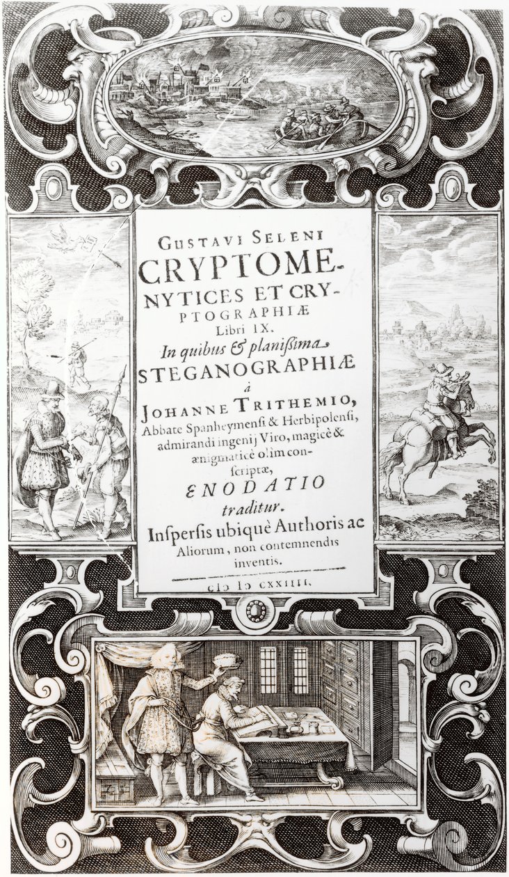 Gustavus Selenus (Augustus, Brunswick Dükü), 1624 tarafından yazılan Kriptomeniz ve Kriptografinin 9. Kitabından İllüstrasyon by German School