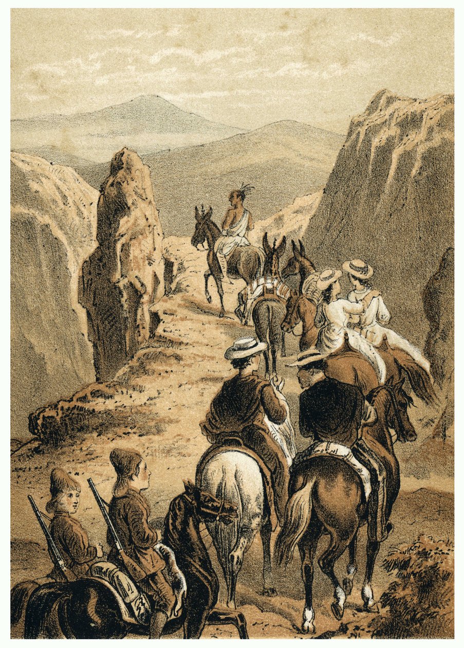 Avrupalılar tarafından Amazon fethinin illüstrasyonu. “” De Bootslieden der Amazon-River”da, Karl Muller, Hollanda by German School