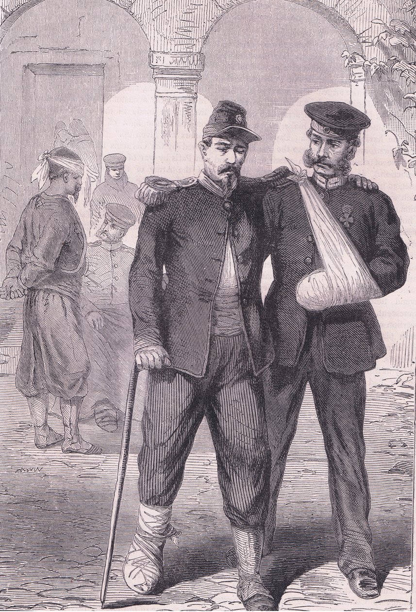 Hastanede, Cassell and Company Limited tarafından yayınlanan Cassells History of the War Fransa ve Almanya arasındaki Cassells History, c.1890 (litho) by German School