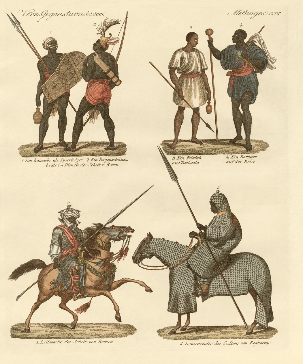 Sudan sakinleri (renkli gravür) by German School