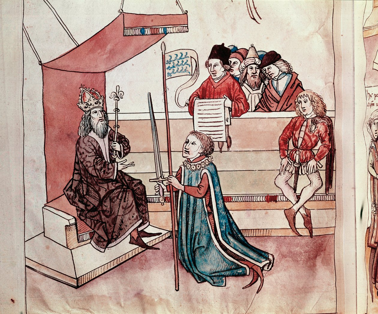 Bir şövalyenin yatırımı. Ulrich Richental (1360-1437) 1438
