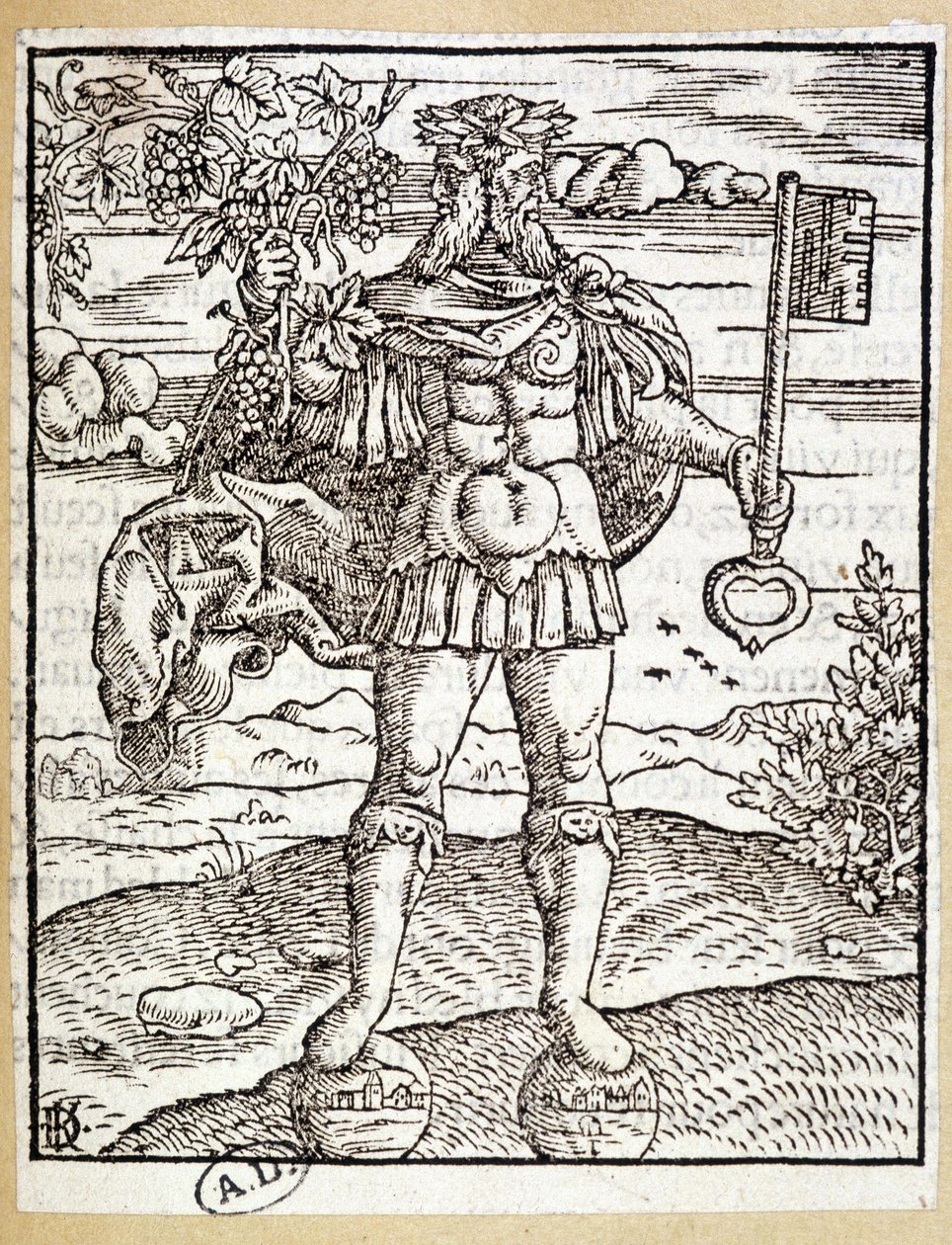 Janus (bir elinde anahtar, diğerinde asma dalı) - Almanya by German School