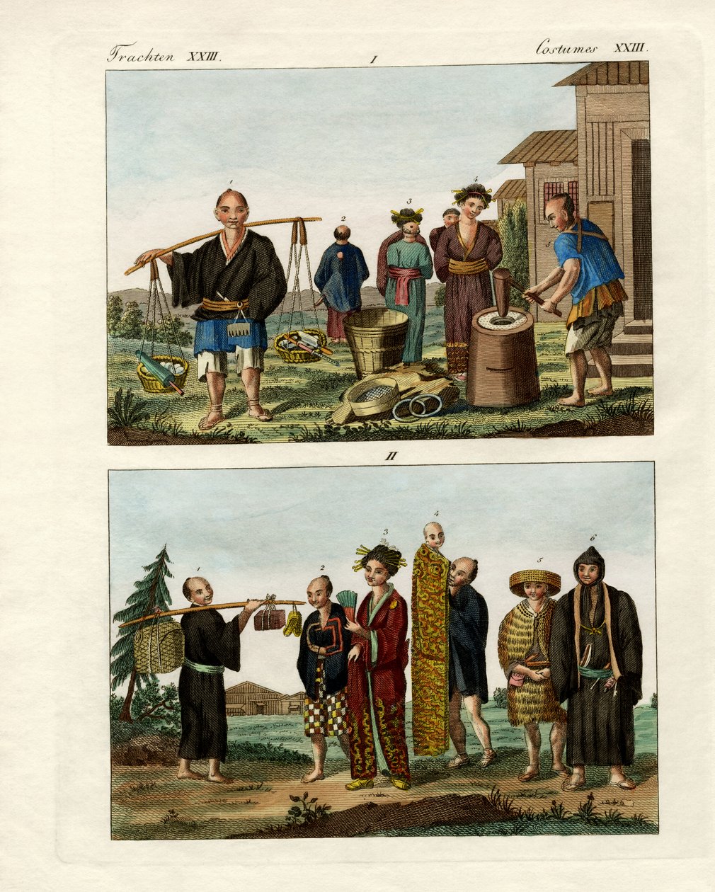 Japon elbiseleri (renkli gravür) by German School