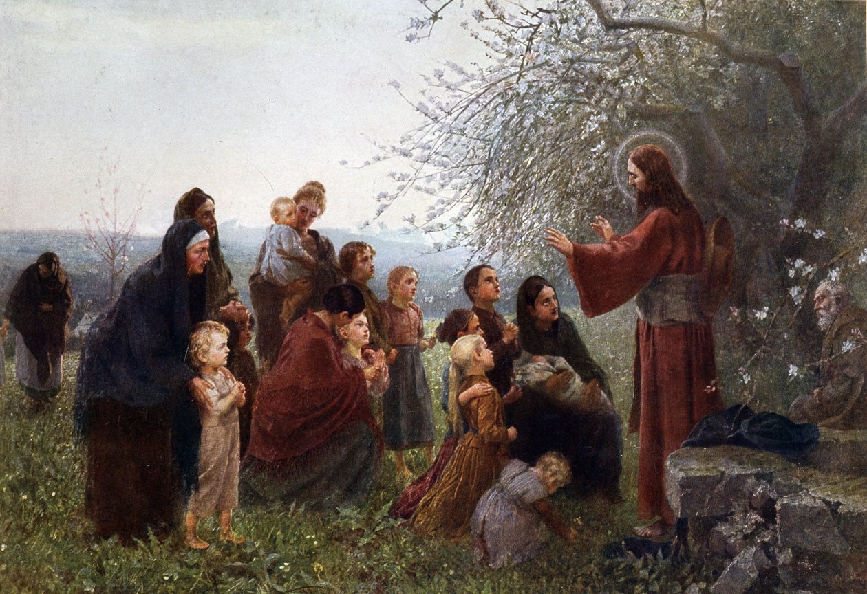 Kadınlar ve Çocuklarla İsa (“Küçük Çocuklar Bana Gelsin”), Almanya v. 1880. by German School