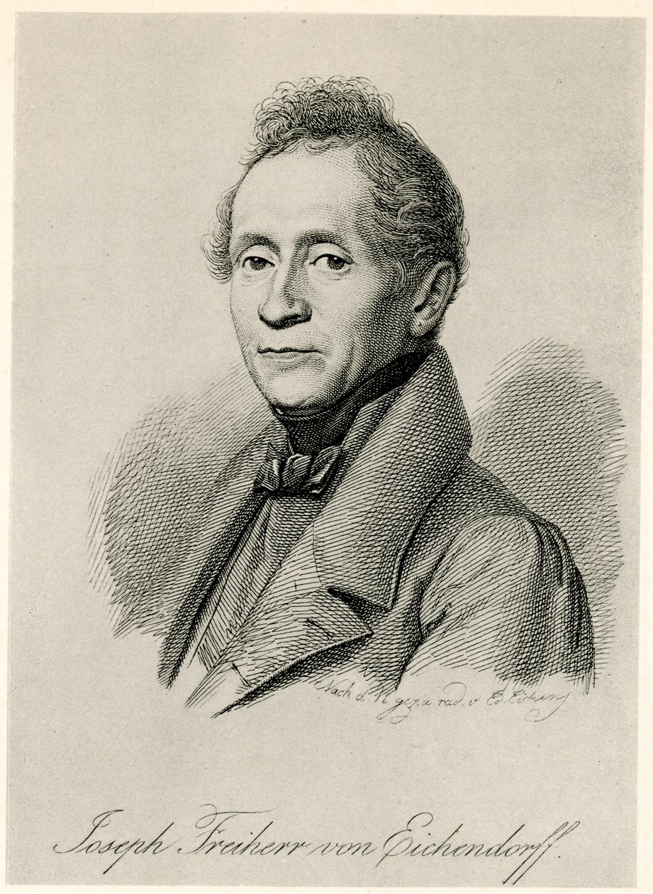 Joseph Freiherr von Eichendorff, 1884-90 (fototip) by German School