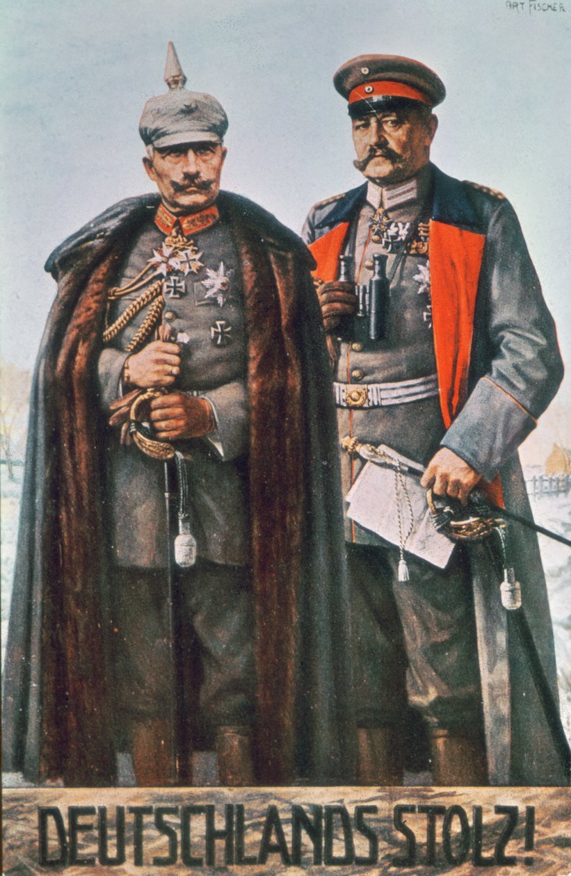 Kaiser Wilhelm II and Field Marshal Hindenburg  by German School