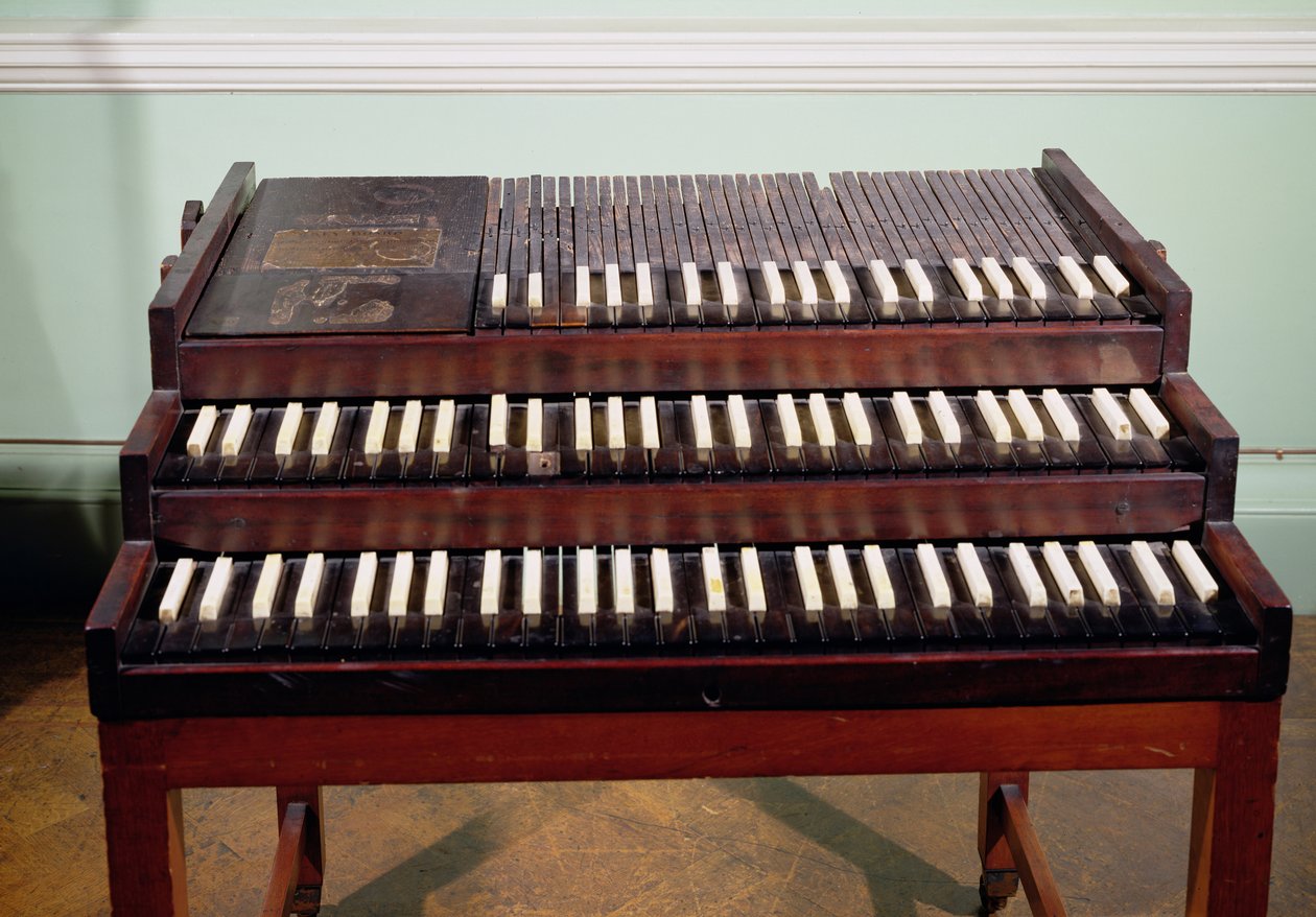 Londra Foundling Hastanesi Şapeli için George Frederick Handel (1685-1759) tarafından sunulan orijinal organın klavyesi by German School