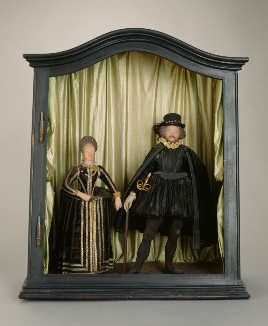 Hessenli Landgrave Moritz ve Nassau-Siegenli Juliana, 1600-25 (balmumu, ipek, yün, cam ve ahşap) by German School
