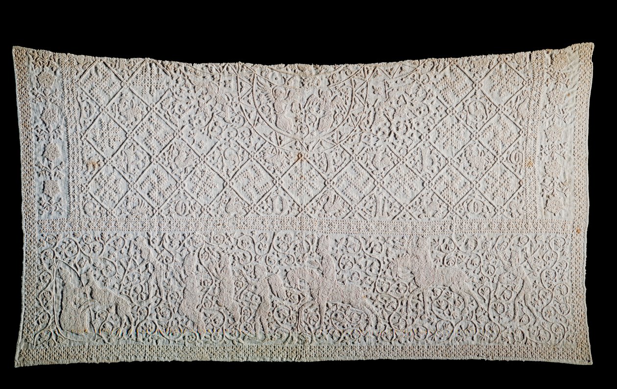 Kürsü örtüsü (düz dokuma keten üzerine keten işlemesi) by German School