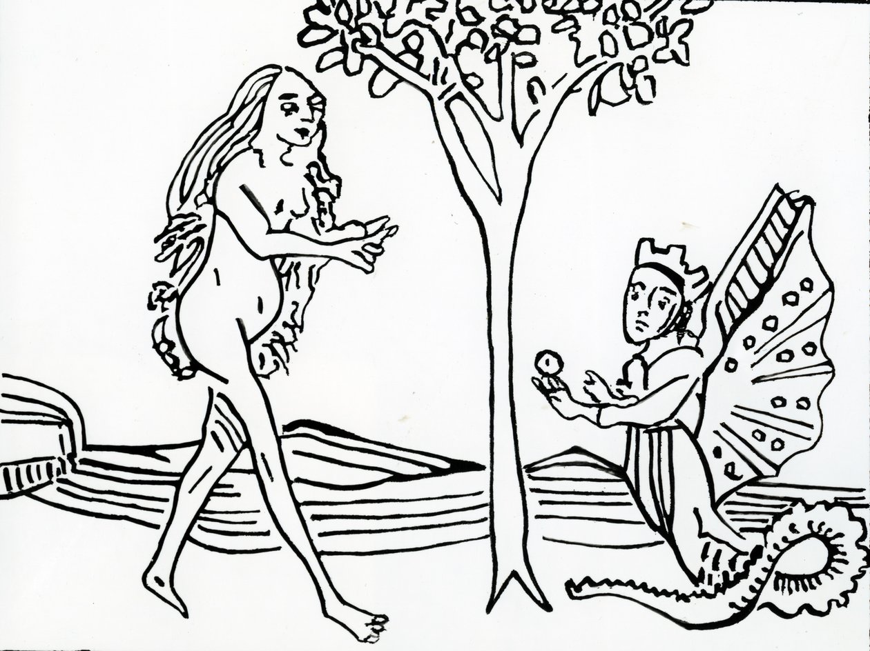 Kanatlı ve taçlı, yılan kuyruklu Lilith, 1470