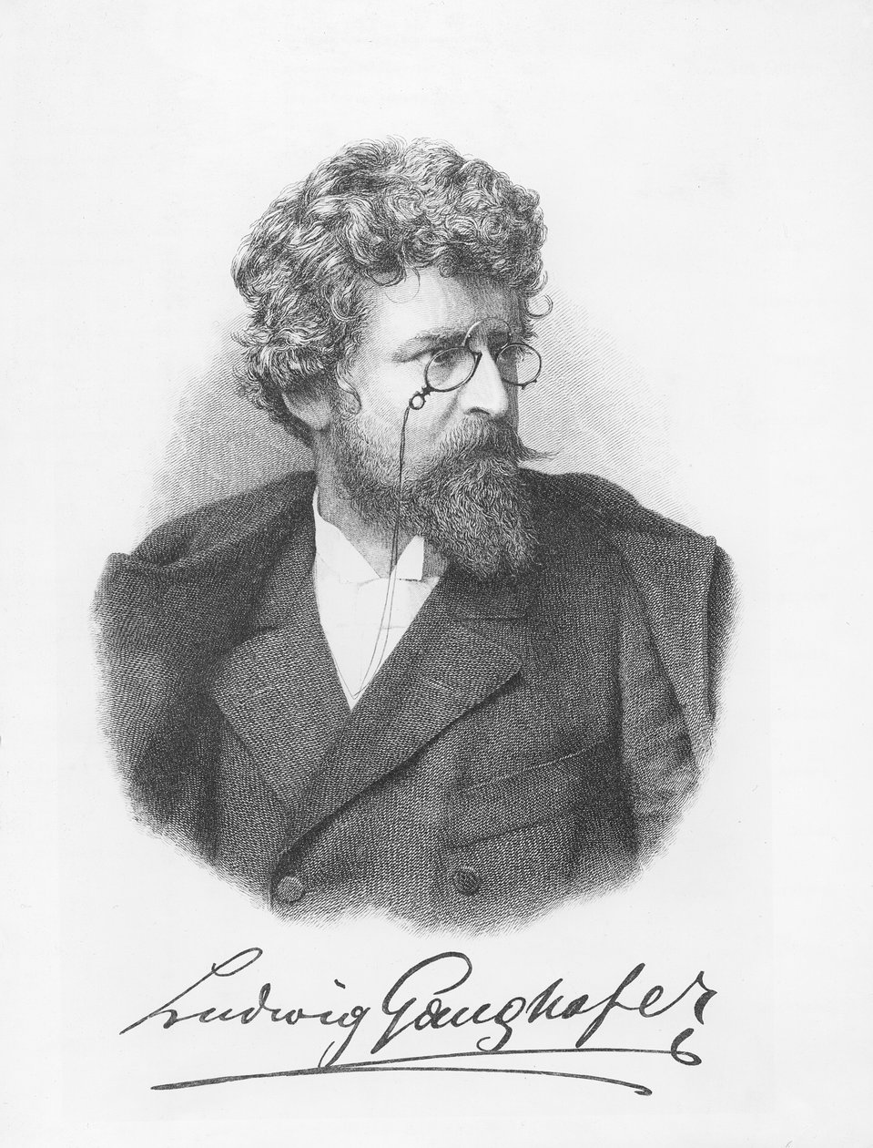 Ludwig Ganghofer (gravür) by German School