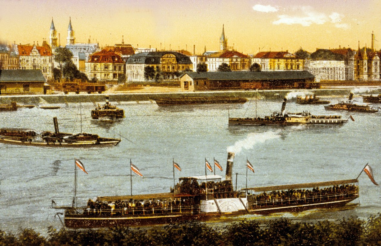 Ludwigshafen am Rhein, c.1910 (renkli taş) by German School