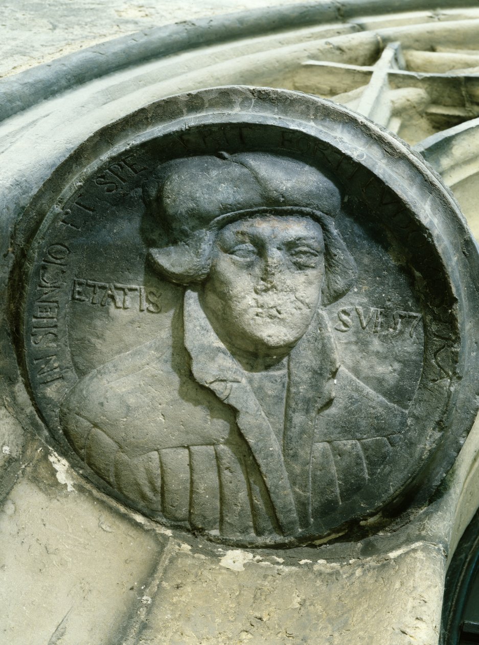 Martin Luther, 57 yaşında Luthers Rose, C16th (kabartma) ile by German School