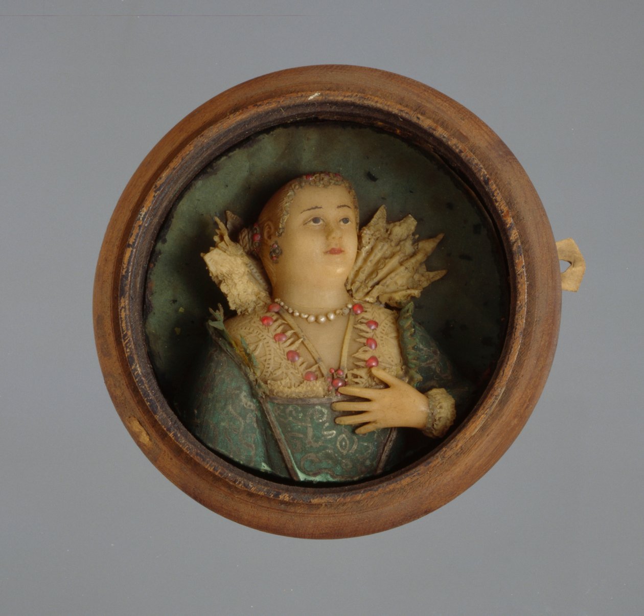 Minyatür Portre, c.1600 (balmumu, cam ve ahşap) by German School