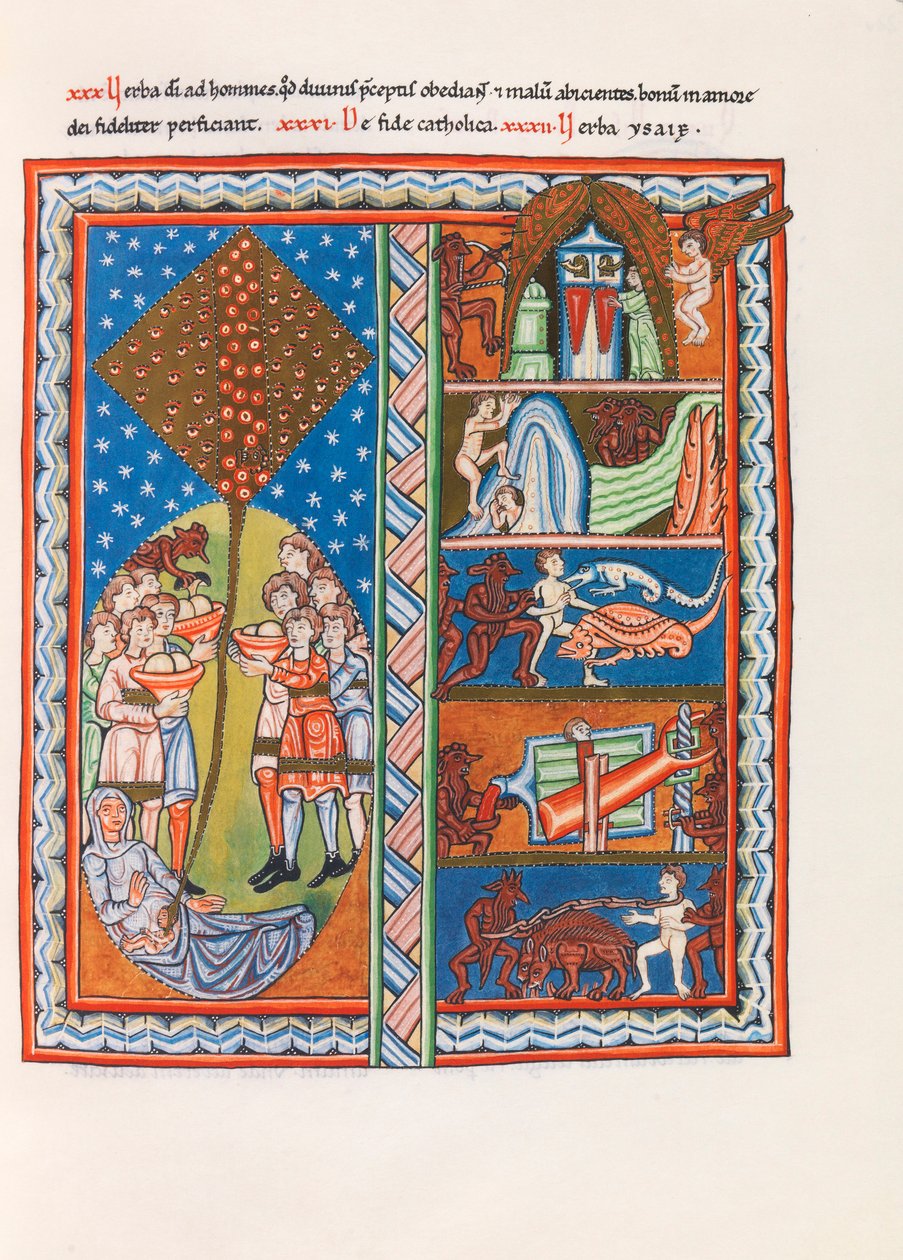 Bingen'li Hildegard'ın Liber Scivias'tan minyatürü, c. 1175 (faks) by German School