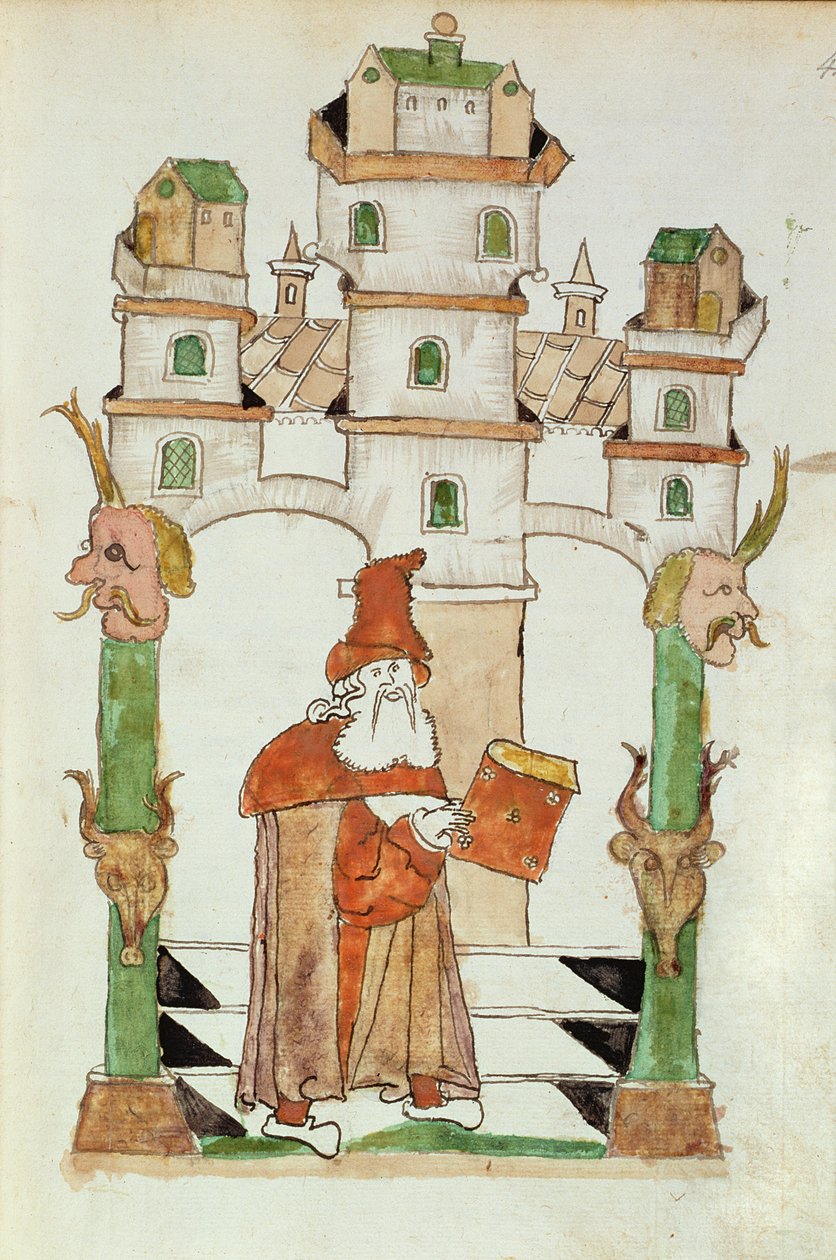 Ms Add 15697 fol.44 Arap astrolog Albumasar, Jacobus Scracz de Indagine tarafından yazılmış bir derlemeden by German School