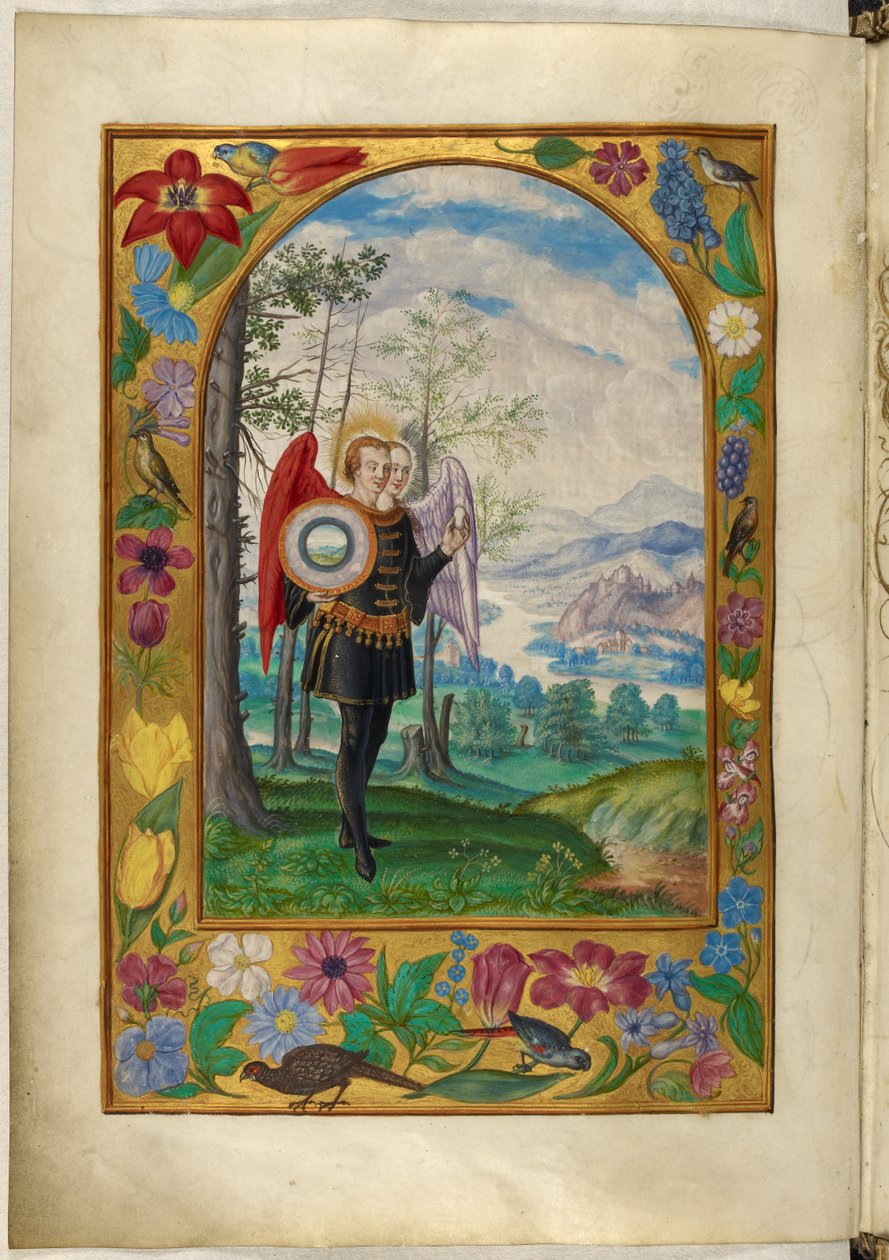 Ms Harley 3469, f.19v İki başlı kanatlı figür, Beşinci Mesel, Salomon Trismosin
