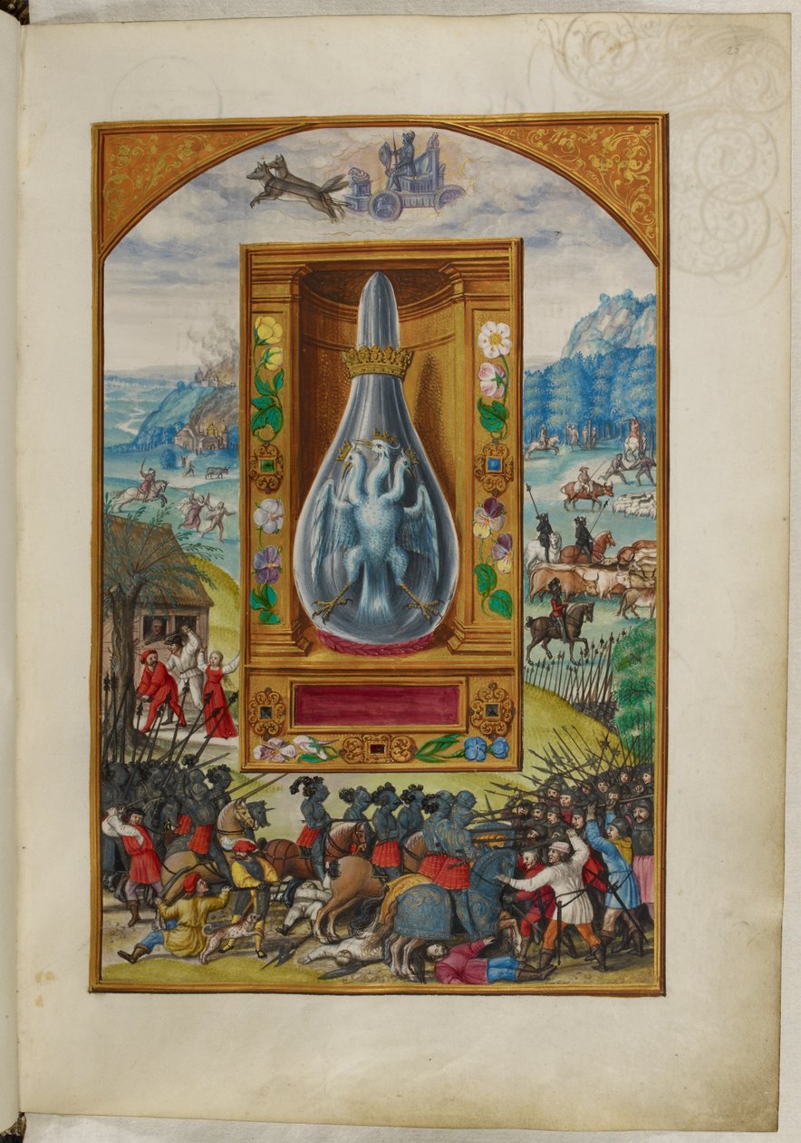 Ms Harley 3469, f.25 Şişede üç başlı kuş, Dördüncü İnceleme, Salomon Trismosin